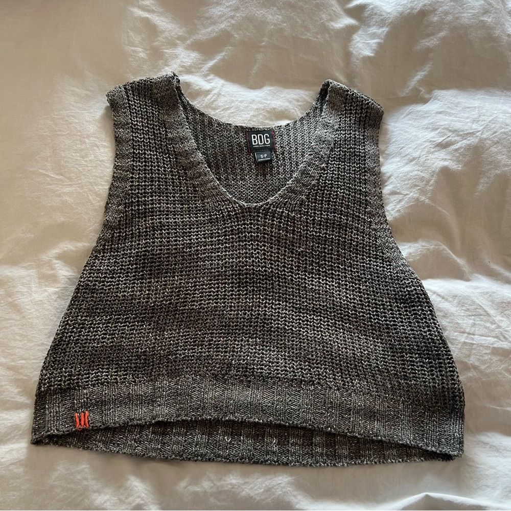 BDG Urban Outfitters Charcoal Knit V-Neck Top
